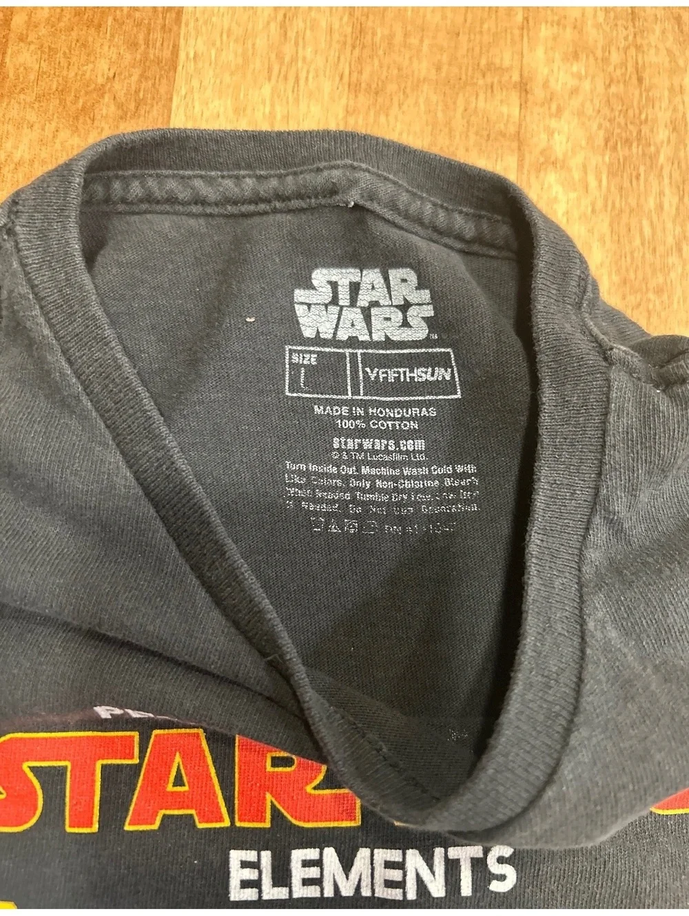 Star Wars Periodic Table of Elements Graphic T-Shirt Black Size XL